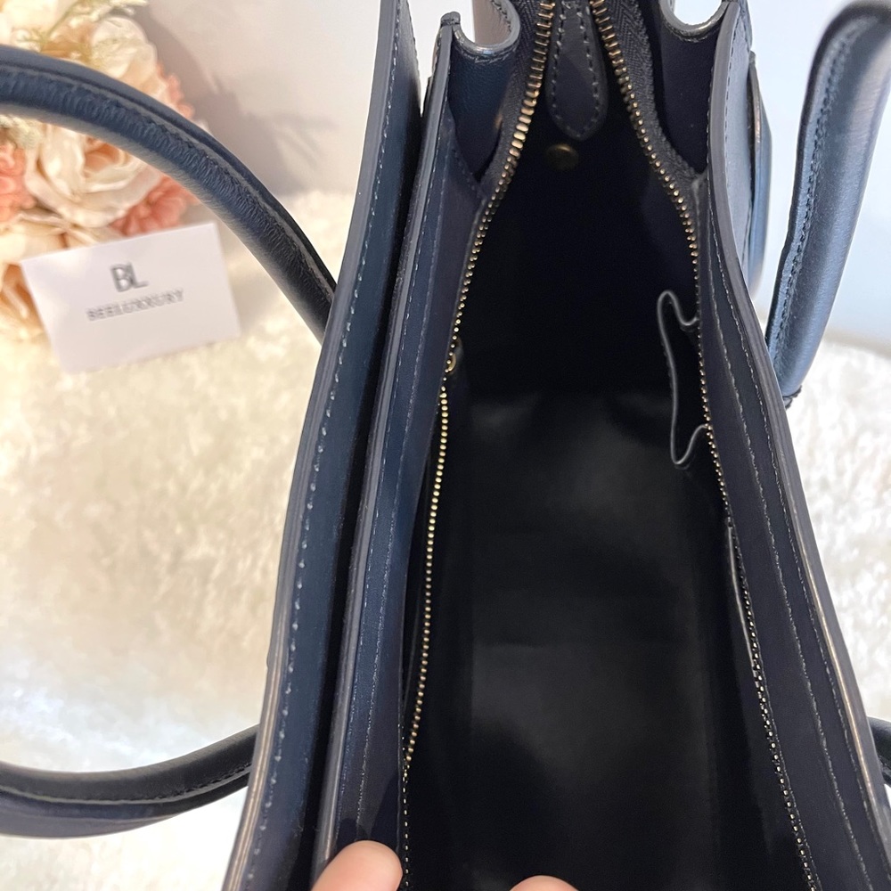 💙 Celine Micro Luggage 💙 Navy Blue GHW Tote Bag - Picture 12 of 15
